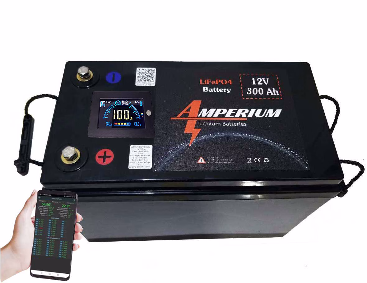 12v 300ah smart-bluetooth özellikli ve akıllı ekranı